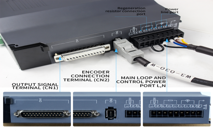 100 Watt Wechselstrom-Servomotor-Kit 3000 Rpm 32Ncm-Servomotor-Treiber CNC-Steuerger&auml;t 220V 3